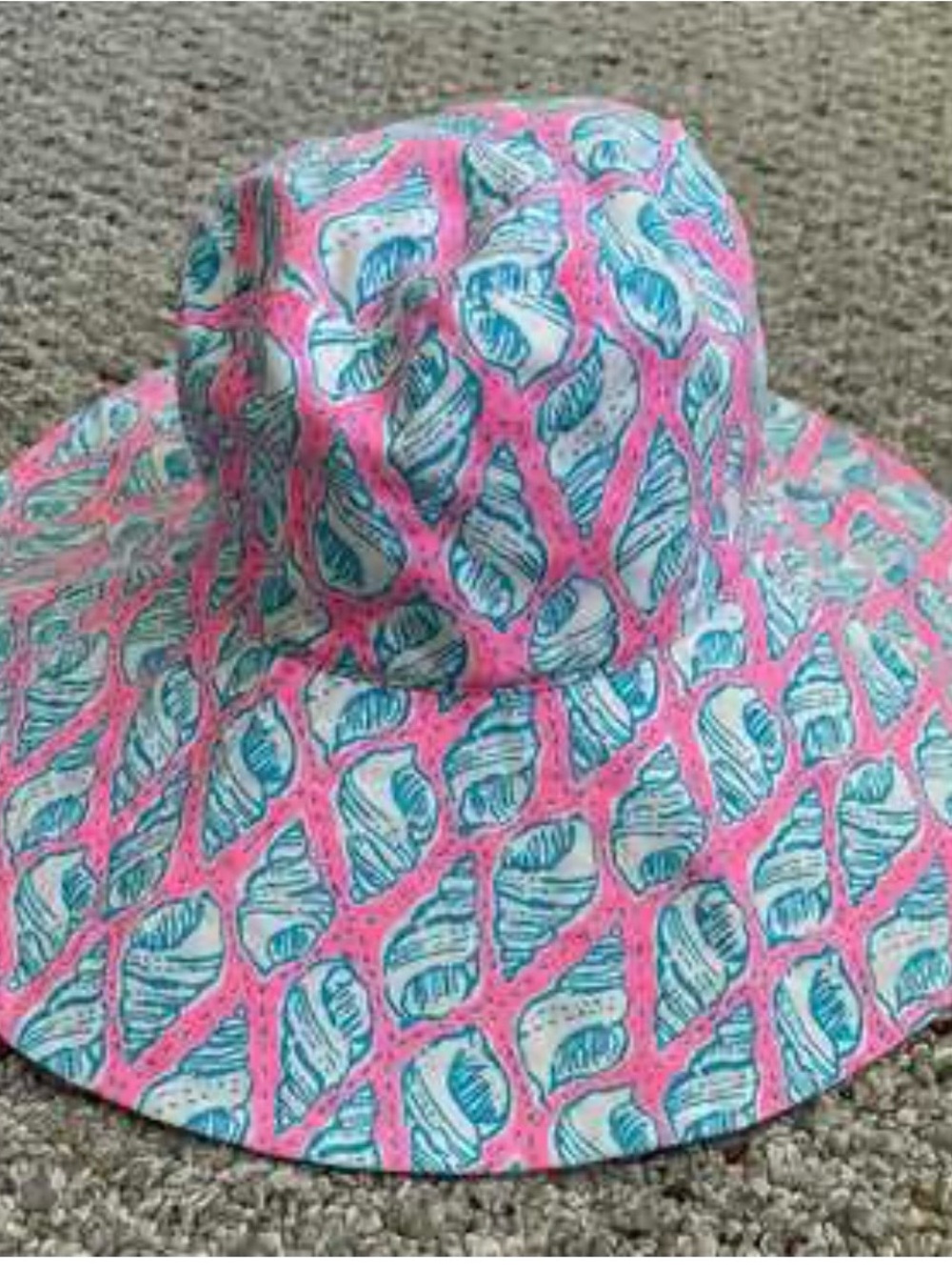Lilly Pulitzer Pink & Teal Shell-Print Sun Hat Womens